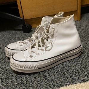 converse leather platform hi tops